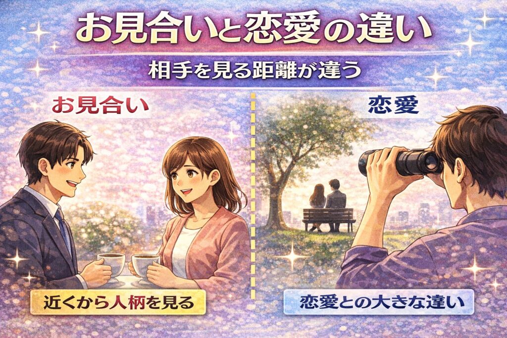 お見合いと恋愛の違い｜婚活で相手を見る距離