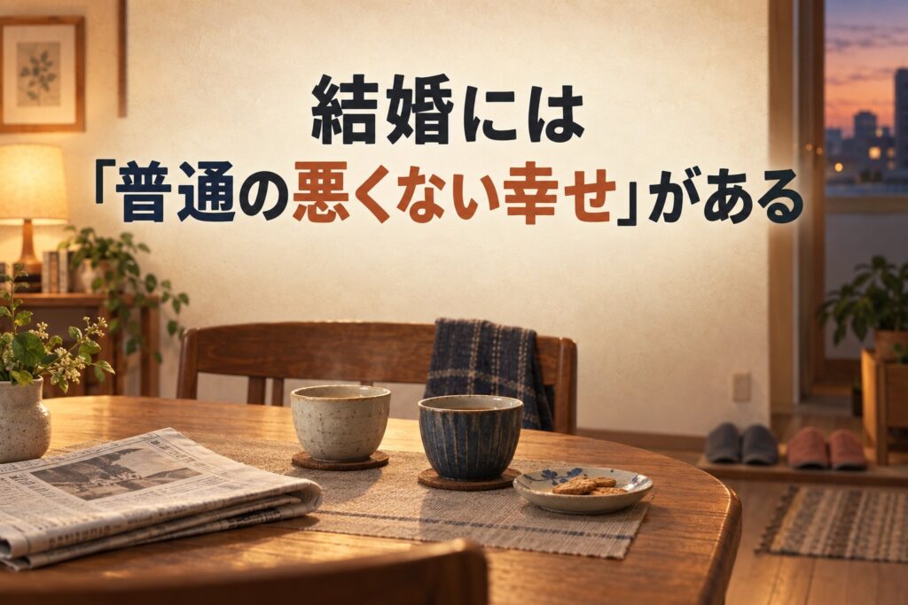 結婚には「普通の悪くない幸せ」がある