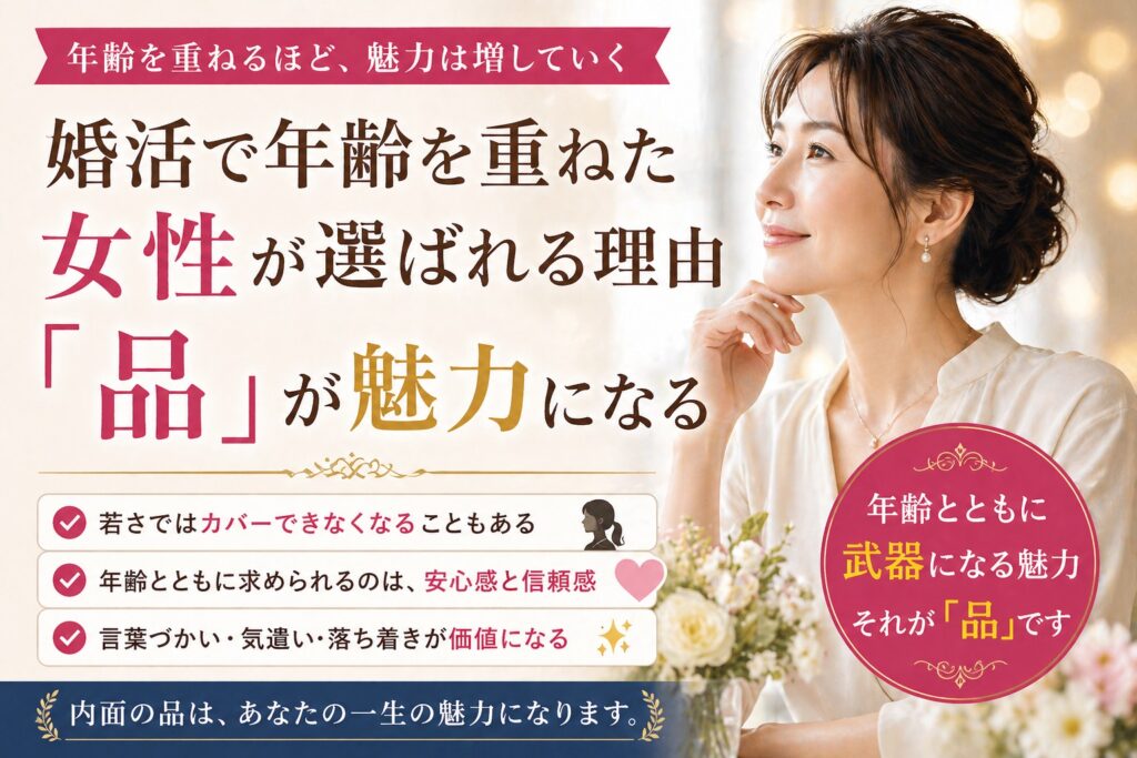年齢を重ねるほど魅力になる「品」という武器