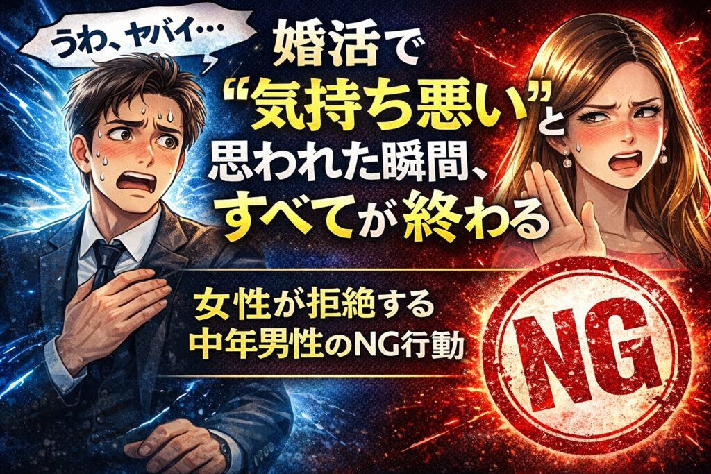 婚活で中年男性が嫌われる最大の原因｜一発で終わる行動