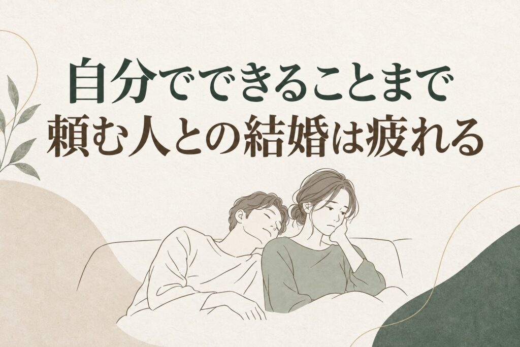 結婚相手として注意したい「人に頼りすぎる人」