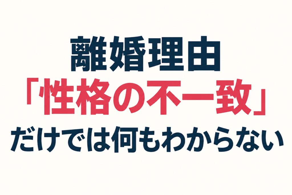 再婚相手の離婚理由、『性格の不一致』だけでは何もわからない
