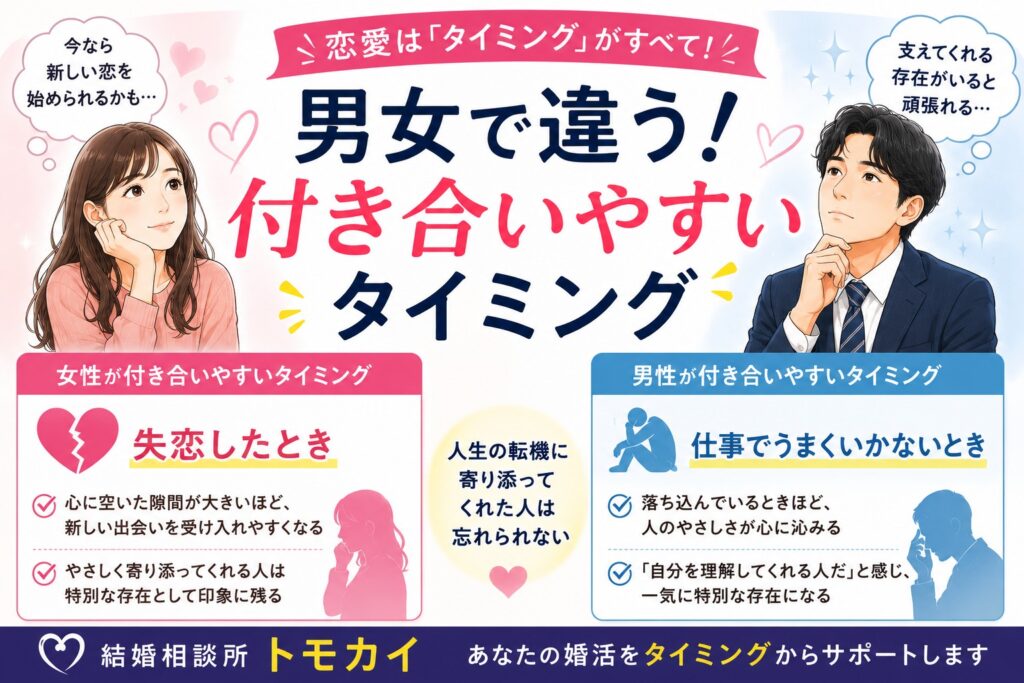 男女が付き合いやすいタイミングは？