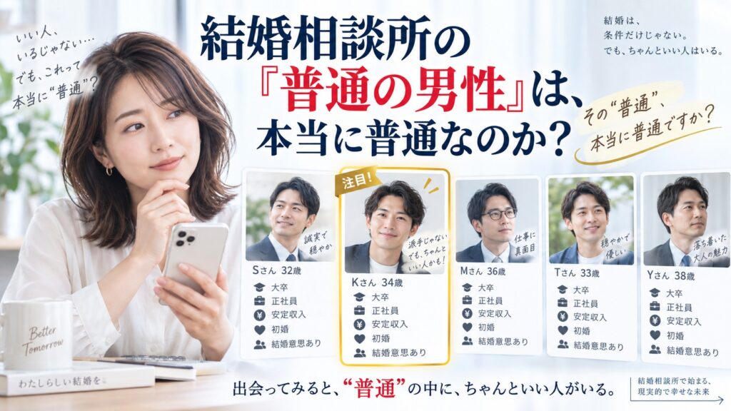 結婚相談所の「普通の男性」は、本当に普通なのか？