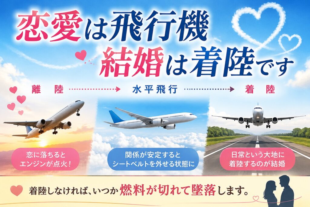 恋愛が終わる理由、飛行機で説明します。