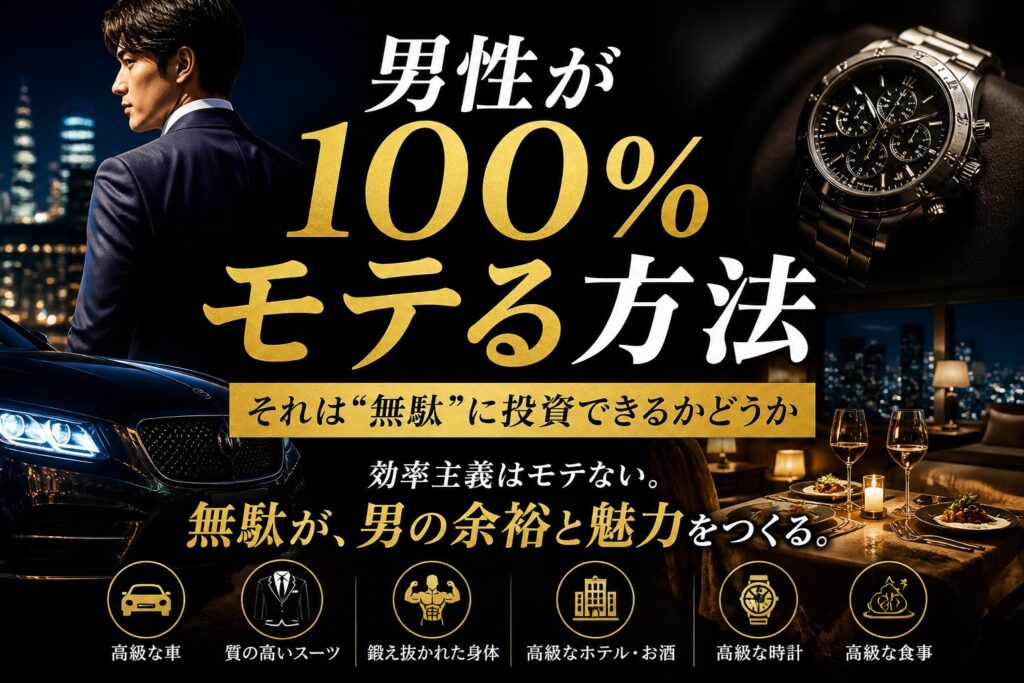 男性が100％モテる方法｜それは“無駄”に投資できるかどうか