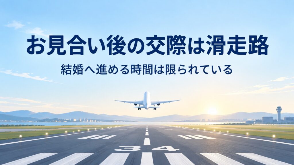 お見合い後の交際は滑走路｜結婚へ進める時間は限られている