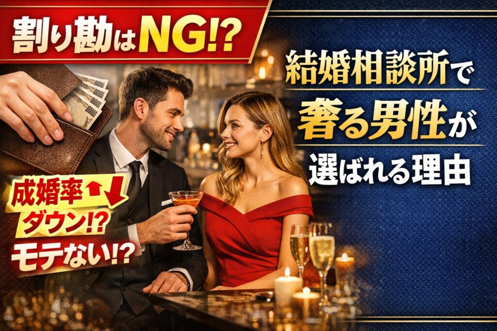 結婚相談所で割り勘はNG？奢る男性が選ばれる本当の理由