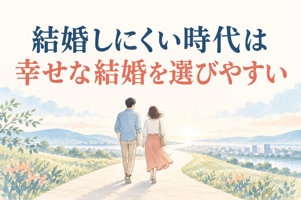 結婚しにくい時代は、幸せな結婚を選びやすい時代