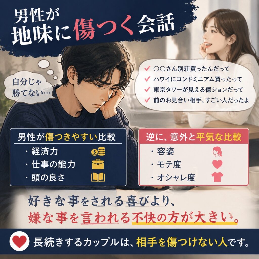 女性は悪気ない。でも男性は傷ついている。