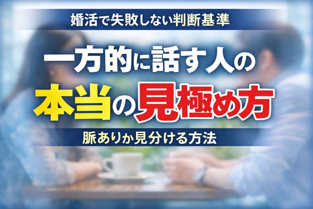 お見合いで一方的に話す人の本当の見極め方|婚活で失敗しない判断基準