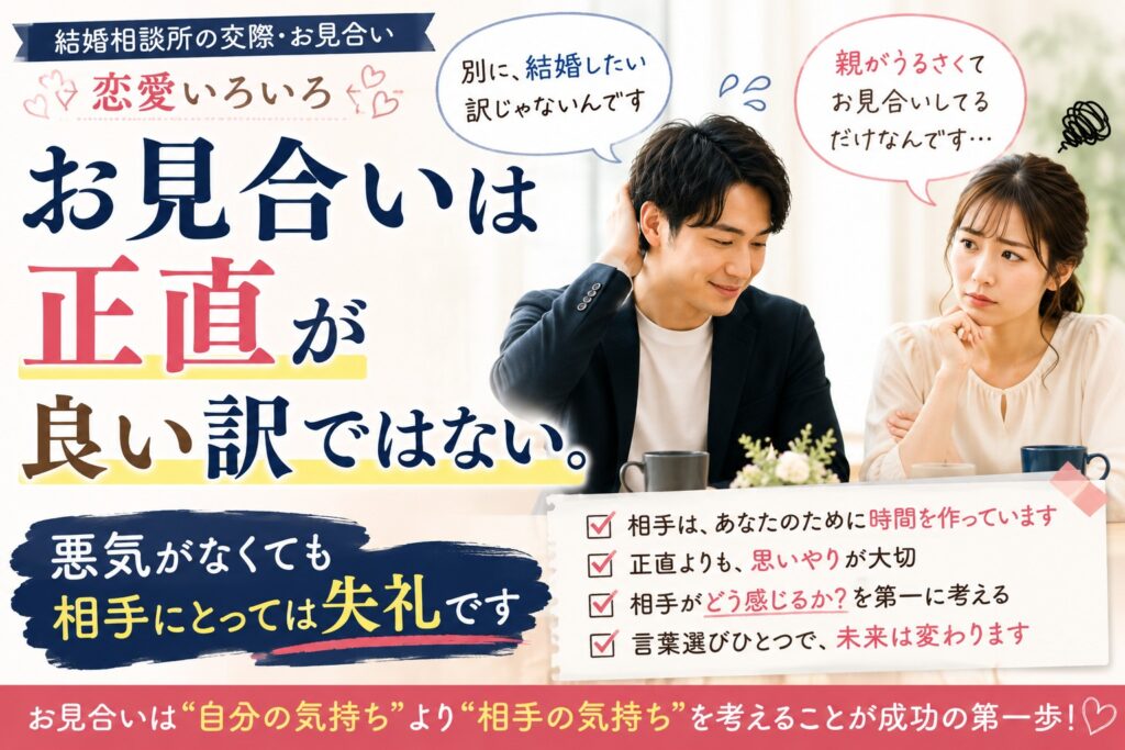 お見合いは正直が良い訳ではない。