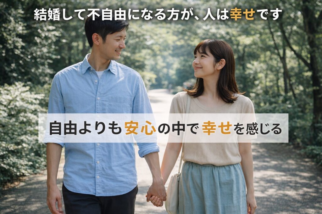 結婚して不自由になる方が、人は幸せです