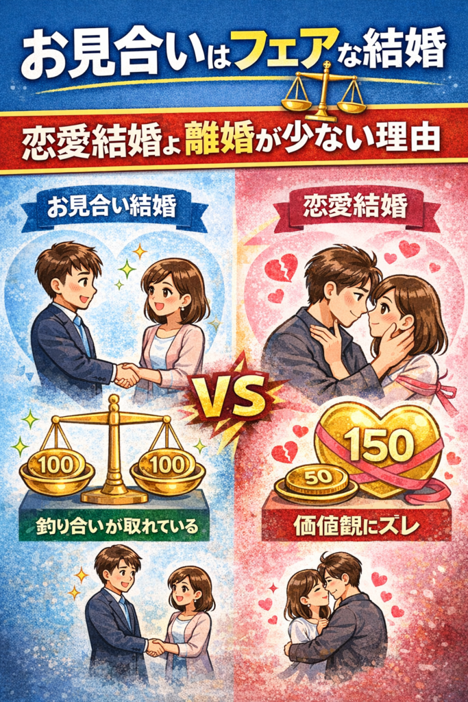 お見合いはフェアな結婚｜恋愛結婚より離婚が少ない理由