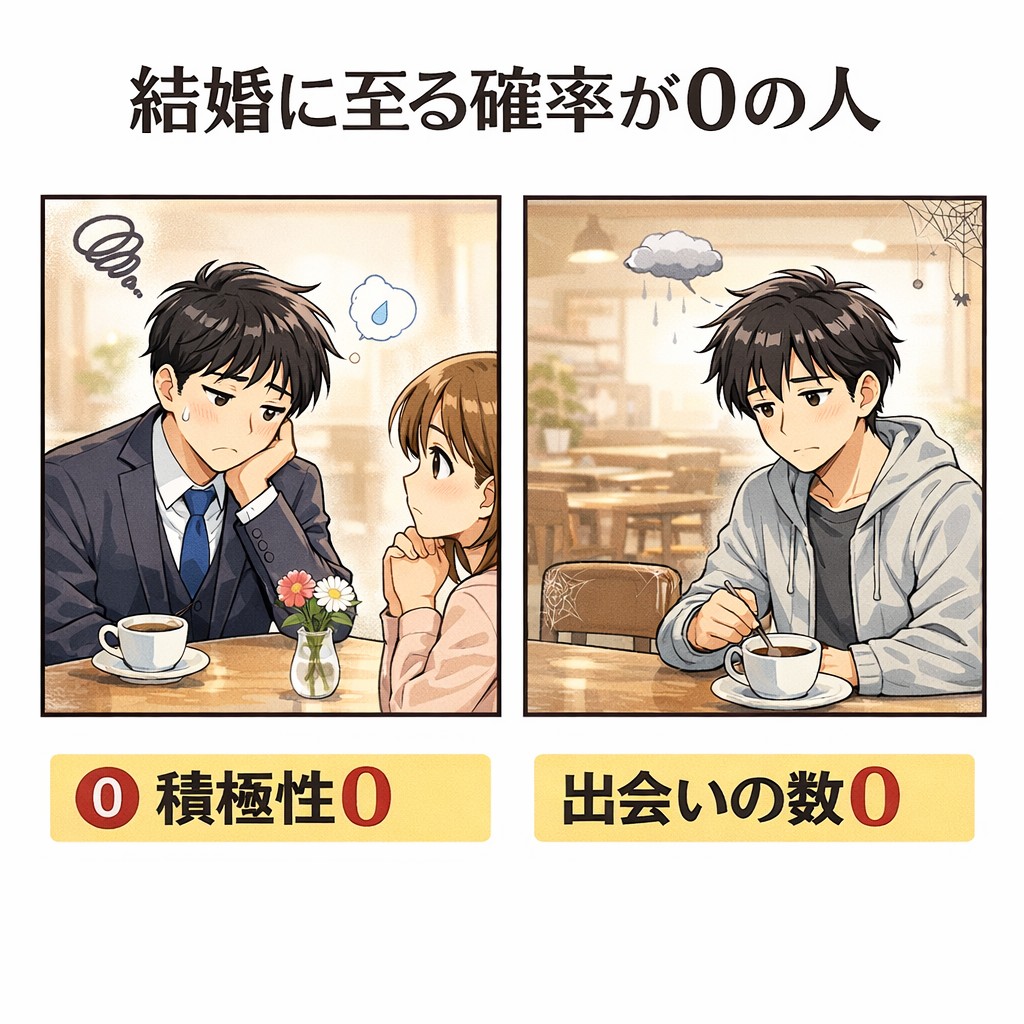 結婚至る確率が０の人