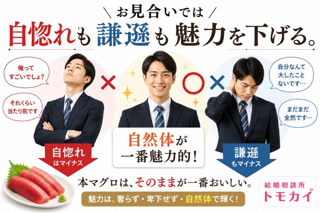 自慢もしない、卑下もしない。それが一番モテます。