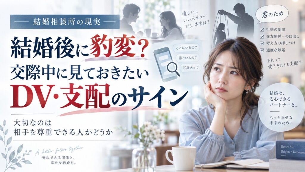 結婚後に豹変？交際中に見ておきたいDV・支配のサイン