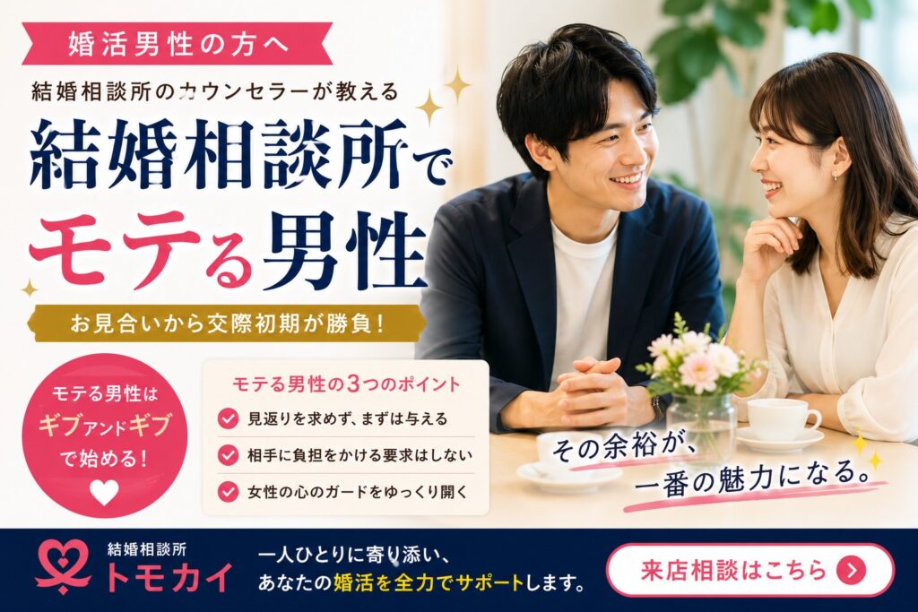 結婚相談所でモテる男性は見返りを求めない