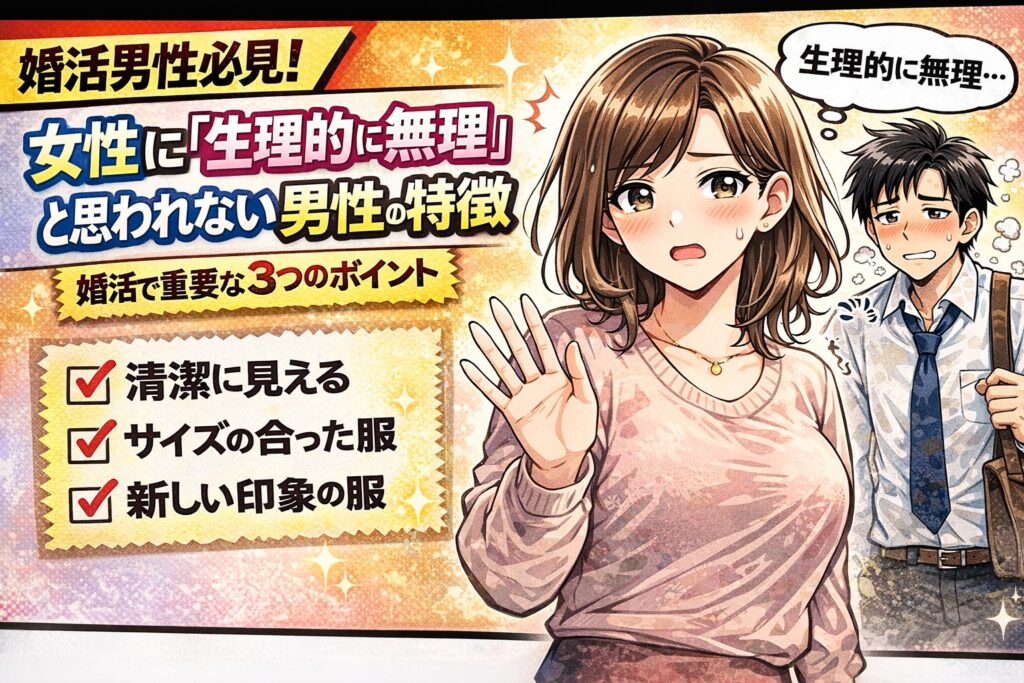 女性に「生理的に無理」と思われない男性の特徴|婚活で最初に見られる3つのポイント