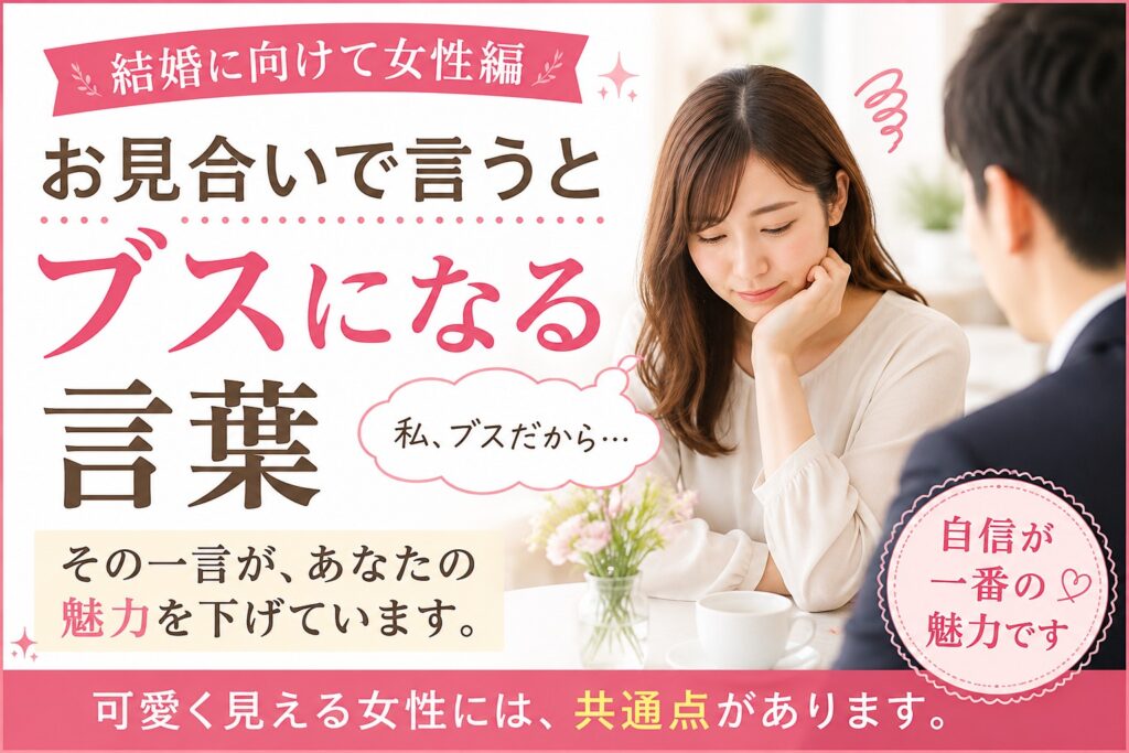 婚活で魅力が下がる女性の口癖
