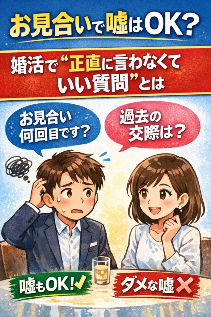 お見合いで嘘はOK？婚活で“正直に言わなくていい質問”とは