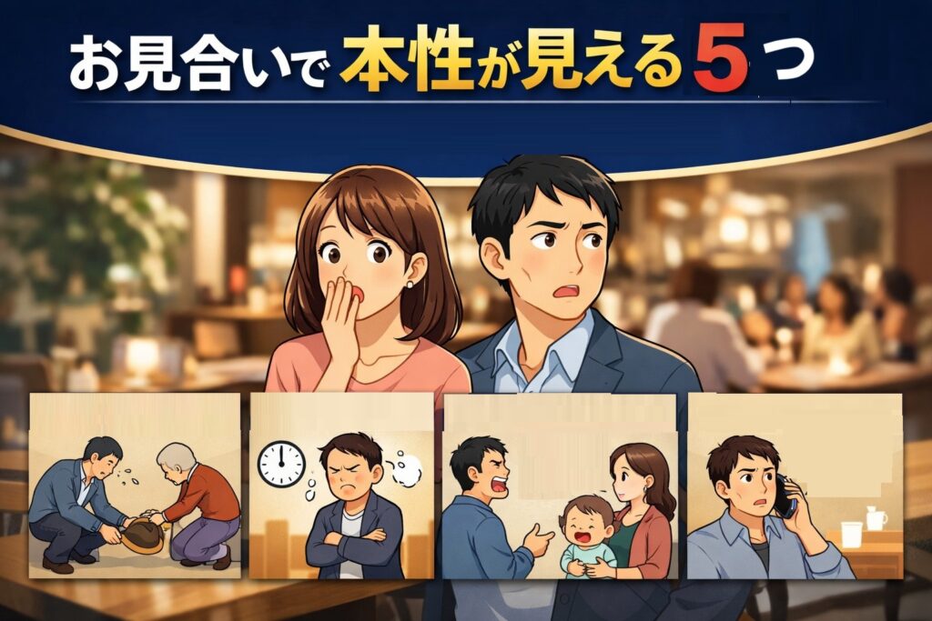 お見合いで本性が見える瞬間5選｜交際希望を失う何気ない言動とは