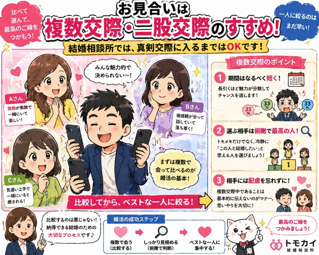 結婚相談所では複数交際が正解｜二股交際を勧める理由