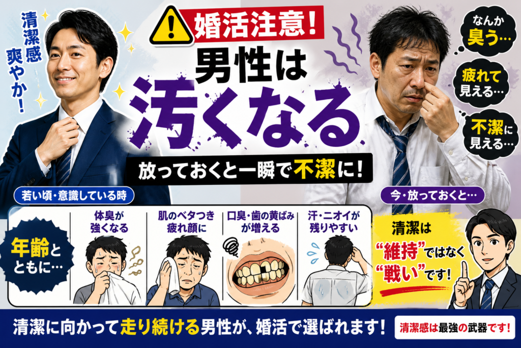 婚活注意｜男性は年齢とともに“汚くなる”という現実