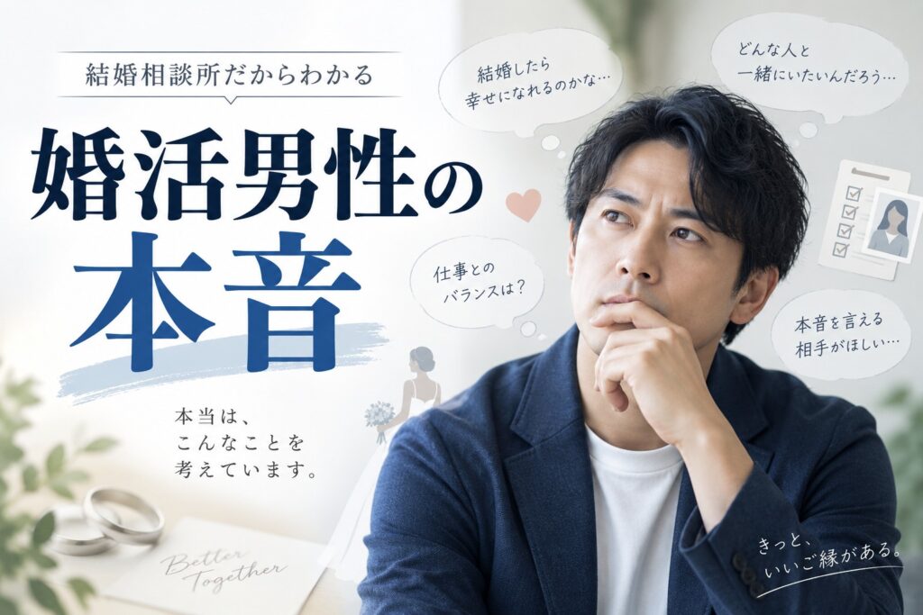 婚活男性の本音｜結婚相談所だからわかる女性には言いにくい3つのこと