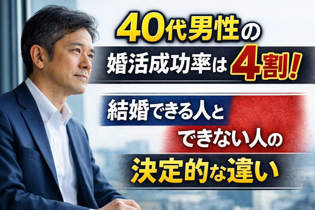 40代男性の婚活成功率は4割｜結婚できる人とできない人の決定的な違い