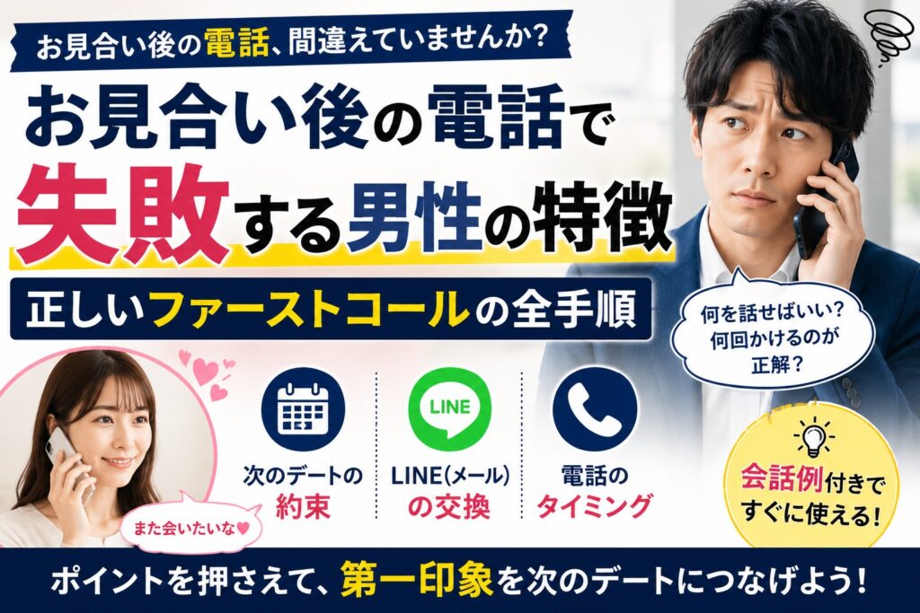 お見合い後の電話で失敗する男性の特徴|正しいファーストコールの全手順
