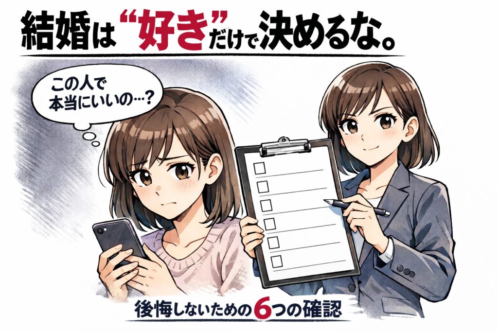 この人と結婚できる？後悔しないために確認すべき6つのポイント