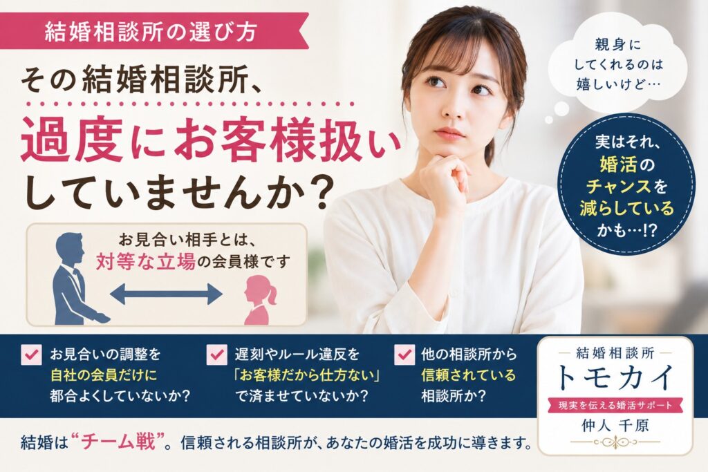 会員様を甘やかす結婚相談所は危険です