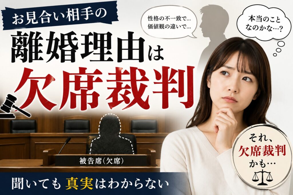 お見合い相手の離婚理由は欠席裁判