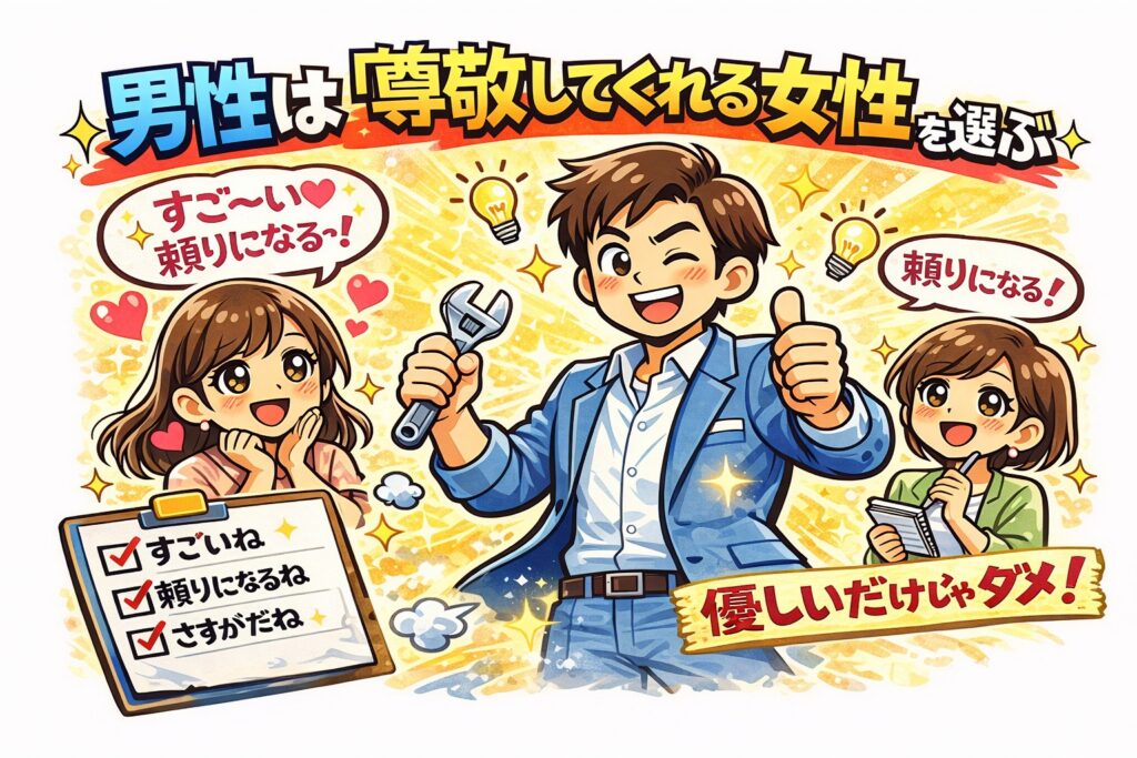 女性から尊敬して欲しい男性の心をくすぐるポイント