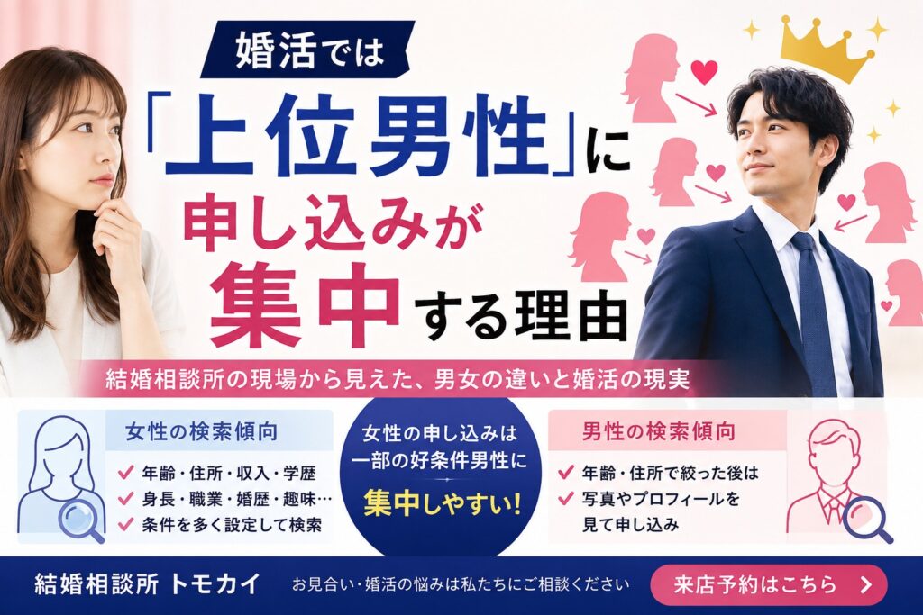 婚活では女性より男性の方が人気が集中する理由