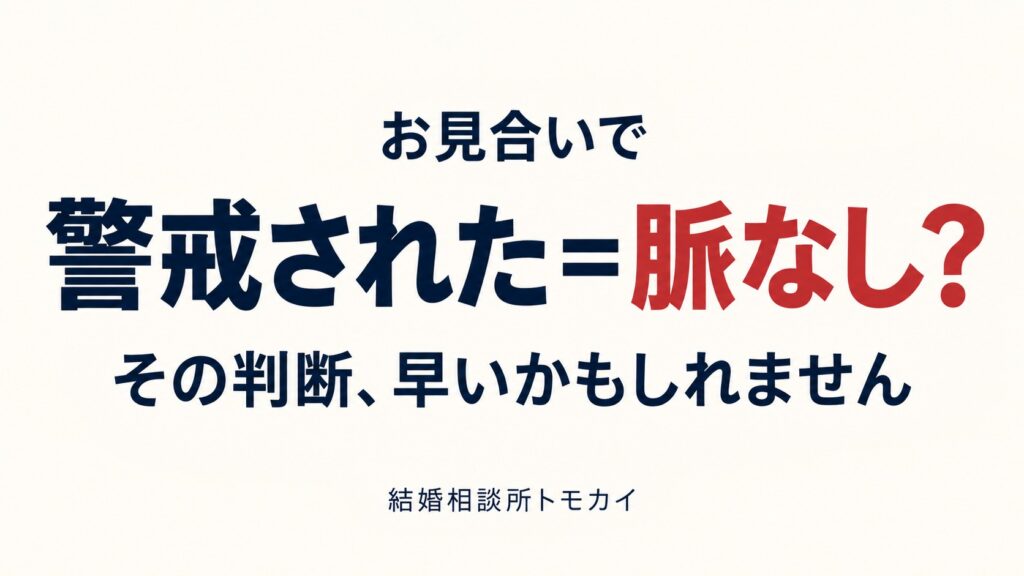 お見合い相手に警戒されていると感じたら?脈なしと決めるのは早い