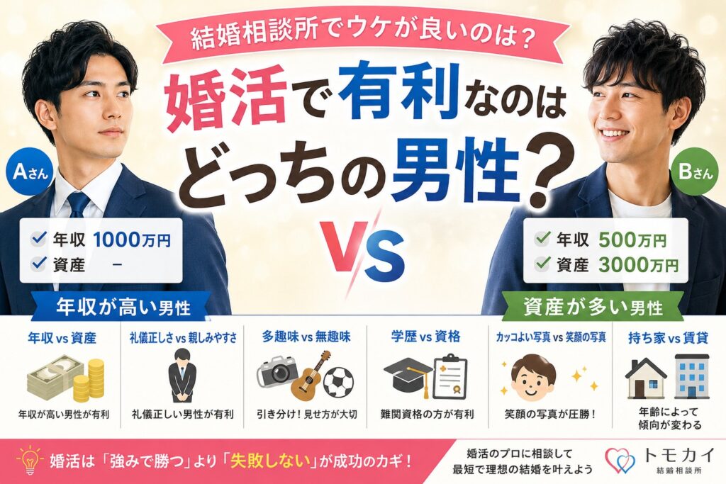 婚活で有利なのはどっちの男性？結婚相談所で選ばれる男の特徴