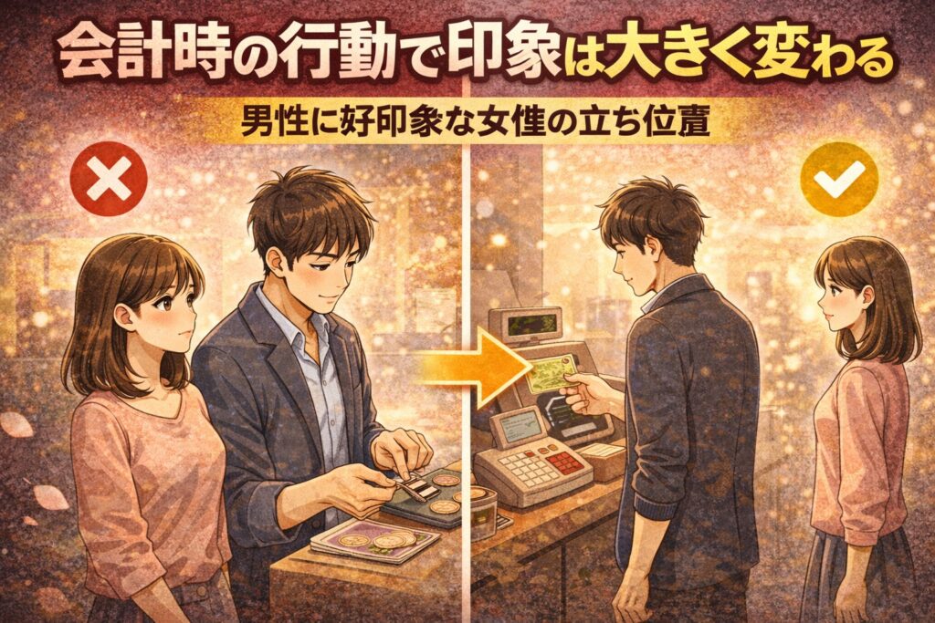 お見合い・デートで会計時に女性が取るべき行動｜好印象になる立ち位置