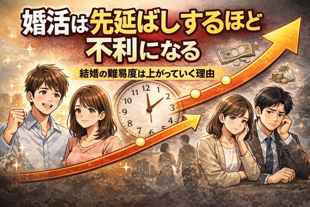 婚活は先延ばしは不利になる｜結婚の難易度が上がるエメットの法則