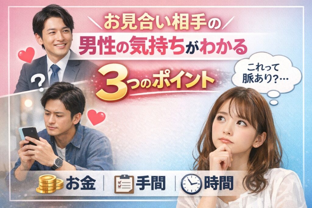 お見合い相手の男性の気持ちがわかる3つのポイント|奢る・連絡・時間の本当の意味