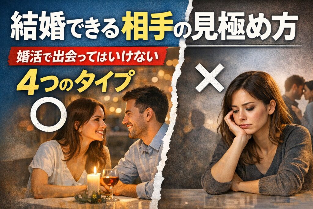 結婚できる相手の見極め方｜婚活で出会ってはいけない4つのタイプ