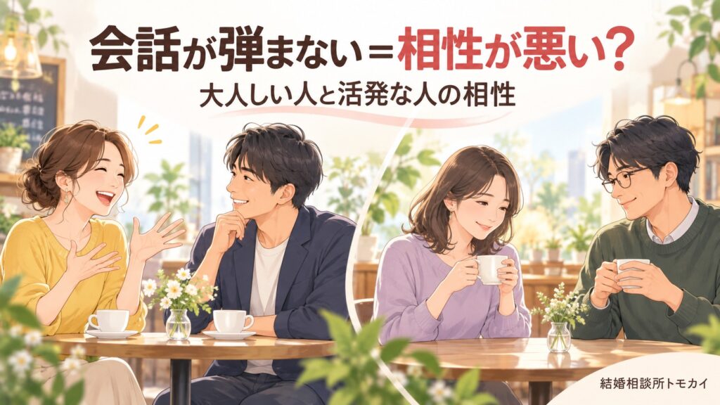 大人しい人と活発な人の相性｜お見合いで会話が弾まなくても、合わないとは限らない