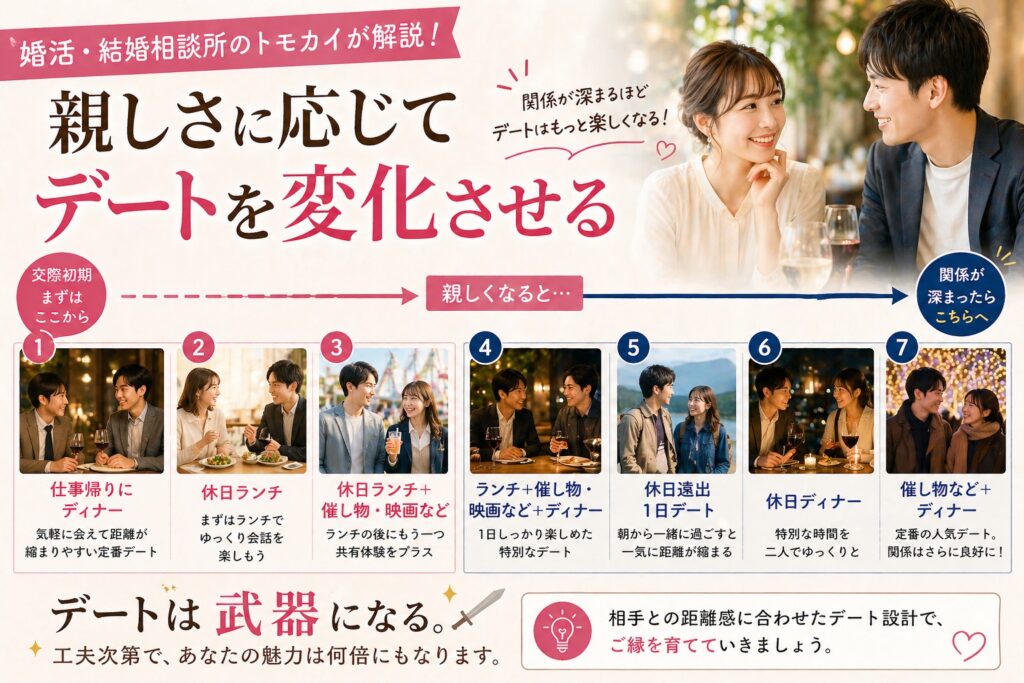 婚活は親しさでデートを変えるとうまくいく