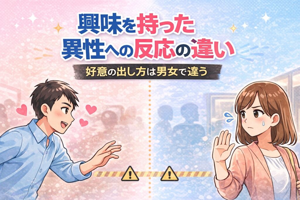 興味を持った異性に対する男女の反応の違い｜好意がある時の行動