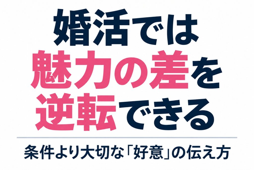 婚活では魅力の差を逆転できる｜条件より大切な「好意」の伝え方