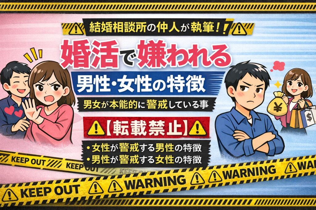 婚活で嫌われる男性・女性の特徴｜男女が本能的に警戒している事