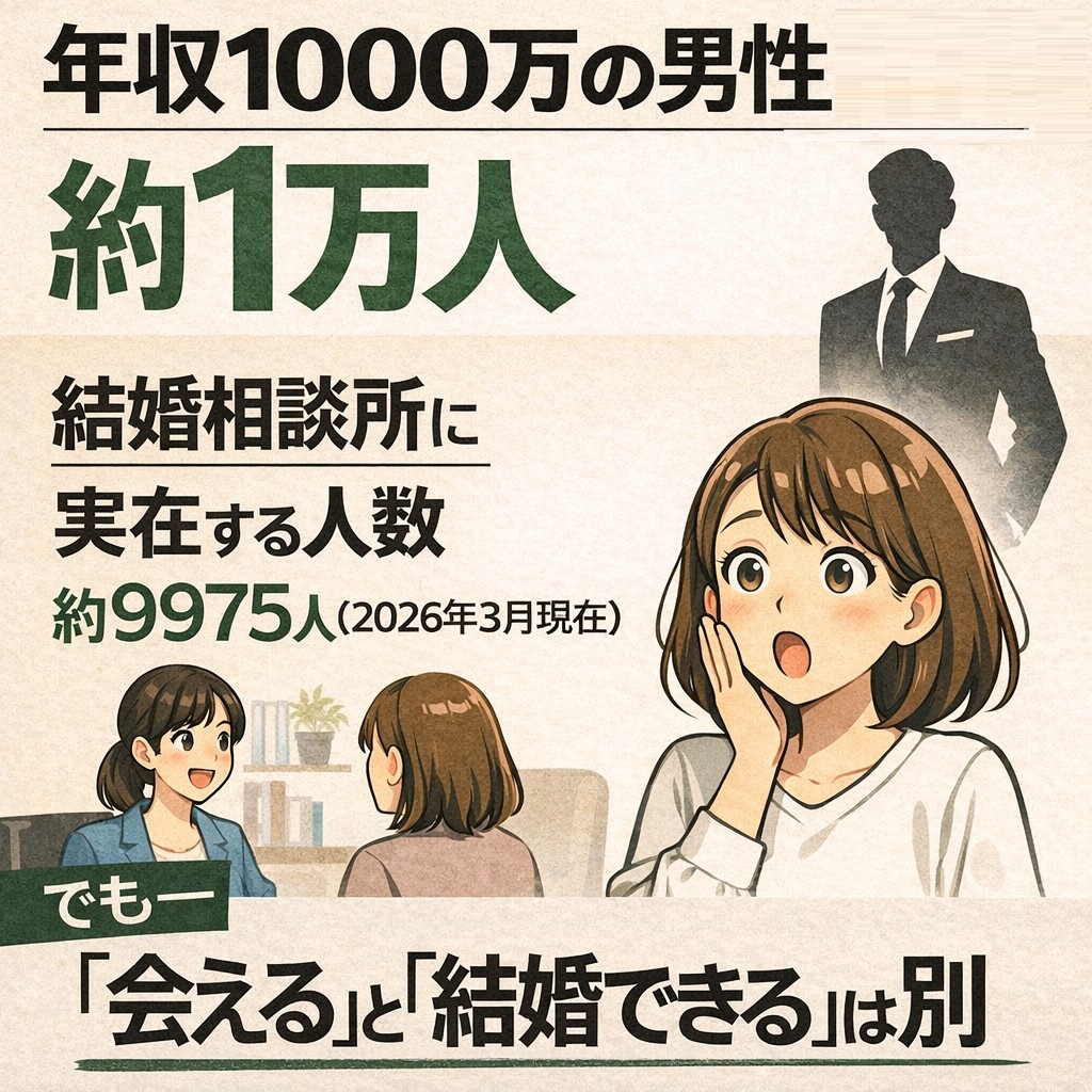 結婚相談所に年収1000万円以上の男性は何人いる?現実の人数と出会える確率