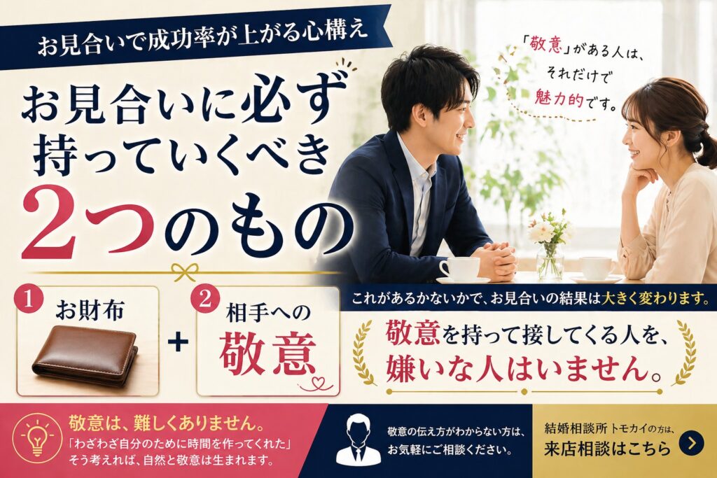 お見合いで必ず持っていくべき2つのもの｜成功率が上がる心構え