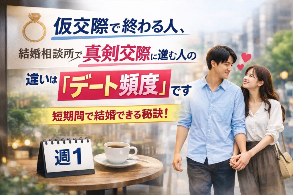 仮交際で終わる人、真剣交際に進む人の違いは「デート頻度」です【結婚相談所】